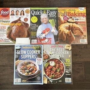 Cooking Magzines lot Food Network Paula Deen Better Homes Southern Living Stock